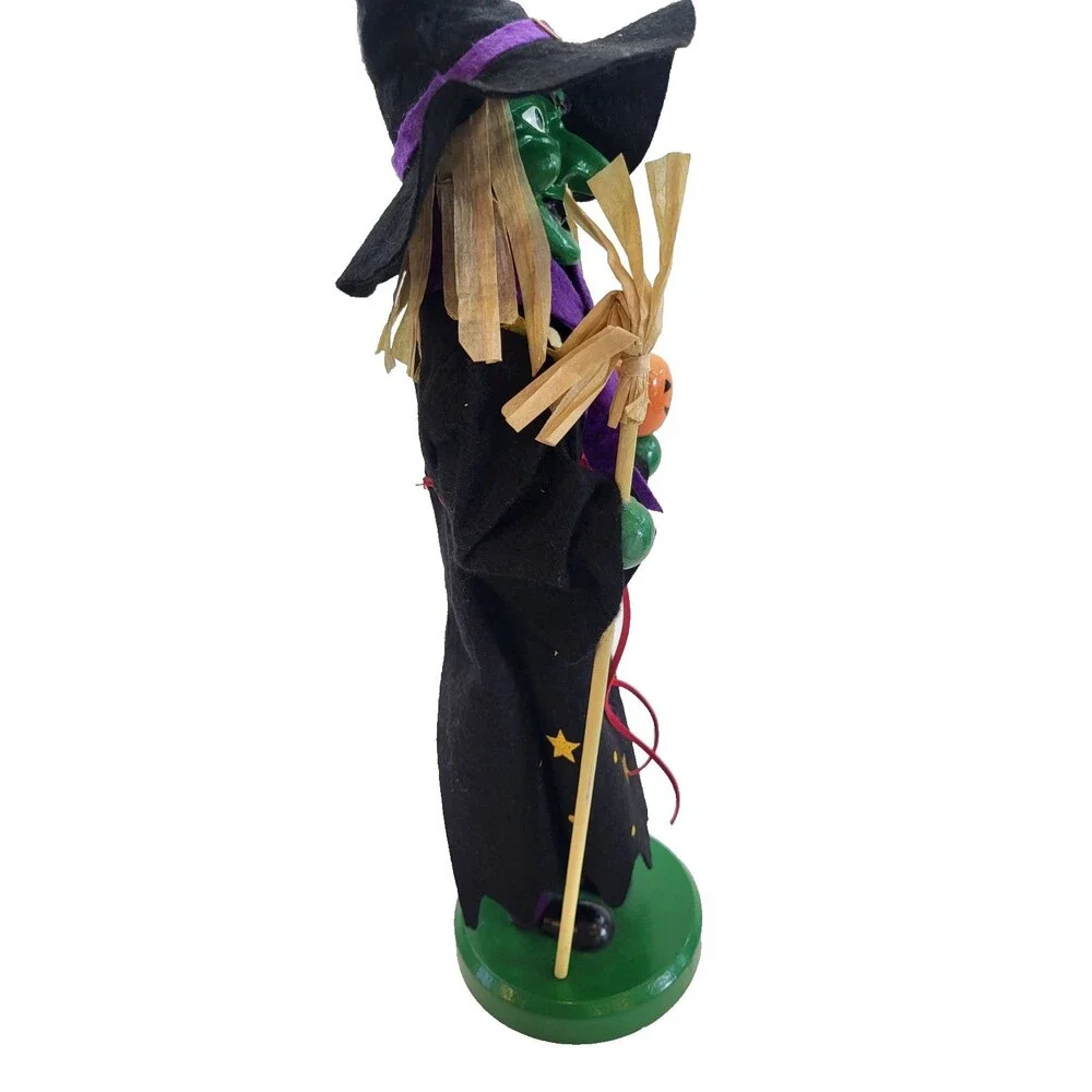 Target 2011 Limited Edition Halloween Witch Nutcracker 14in Broom Pumpkin